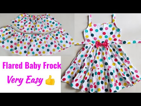 Flared Layer Baby Frock Cutting and stitching | Layer Baby Frock cutting and stitching