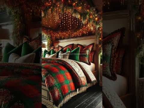 Rustic yet Cozy Christmas Farmhouse Bedroom Decor Ideas  #christmasdecorideas  #christmasdecorations