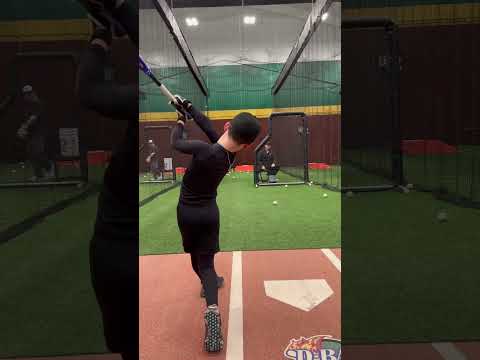 Tee to machine cage routine #baseball #baseballlife #fyp #batting  #baseballlove #baseballszn