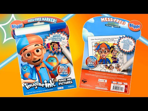 Blippi Imagine Ink Coloring Toys! | Blippi & Meekah Magic Ink Activity & Game Book | Color Pictures