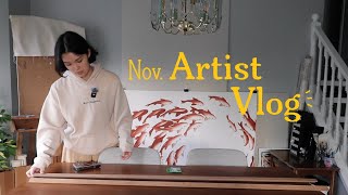 artist vlog ➽ designing stickers, framing a painting & str8 YAPPING! ⍥