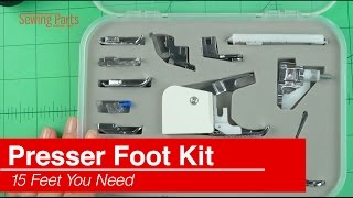 Sewing Presser Foot Kit: 15 Piece Set