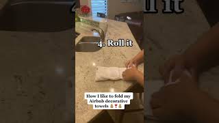 How to fold Airbnb towels ✨#airbnb #airbnbcleaning #towelfolding #cleantok #airbnb #cleaning