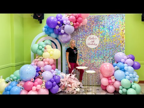 Beautiful setup for a girl's birthday party | Shimmer wall | Little pony party