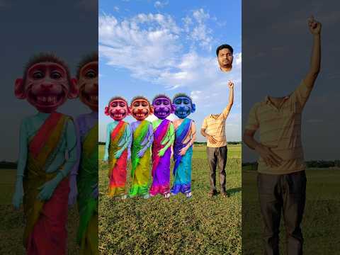 Purple, green, yellow, blue sarees boudi head matching with tu radha meri main shyam tera song😄 #vfx