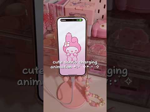 cutest sanrio charging animation! 🎀 #micowidget#iphone#sanrio#diy #kawaii#aesthetic#hellokitty#kpop