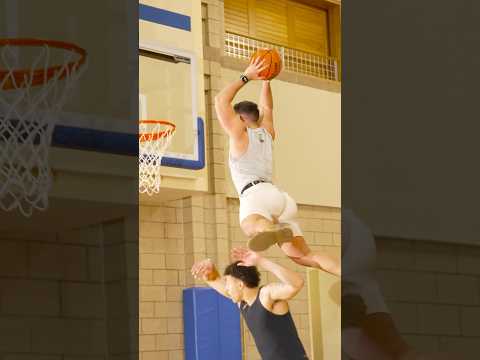 5’6 guy with huge cake can DUNK?!