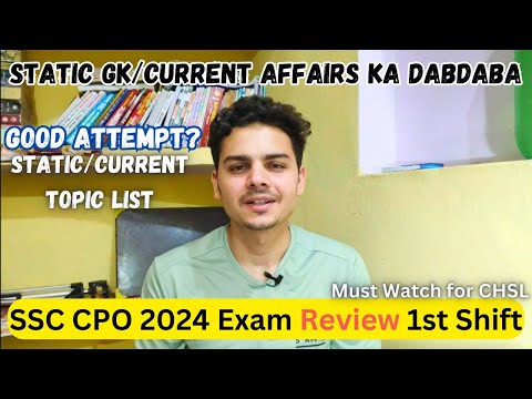 SSC CPO 2024 Exam Review | CPO exam analysis 2024 | same Pattern as expected | Good Attempt today