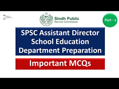 SPSC Assistant Director School Education Department Preparation Part v | SPSC One Paper Preparation