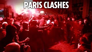 French riot cops clash with anti-Semitic thugs as violence erupts in Paris ahead of Israel game