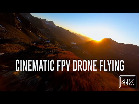 Golden Hour Mountain Drone Flying in Epic Sunlight