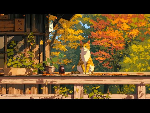 Lofi With My Cat || Happy Autumn Mood 😸🍁 Relax/sleep/healing [ Lofi Hip Hop - Lofi Music ]