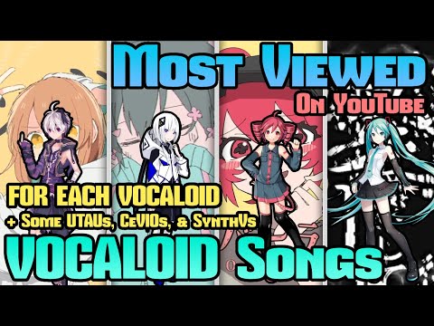 Each VOCALOID's Most Viewed Song on YouTube (+Some UTAUs, CeVIOs, & SynthVs)