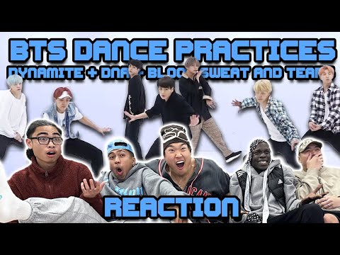 WE WATCH 3 DIFFERENT BTS DANCE PRACTICES | DYNAMITE + DNA + BLOOD SWEAT AND TEARS