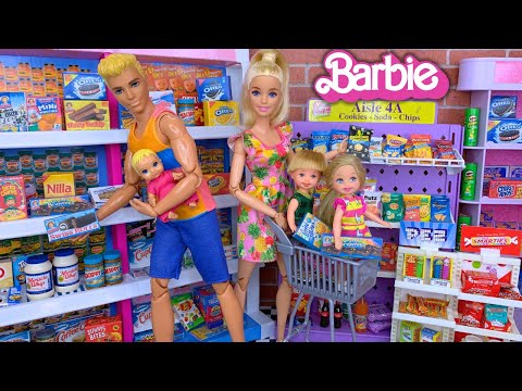 Barbie & Ken Doll Family Mini Mart Grocery Shopping