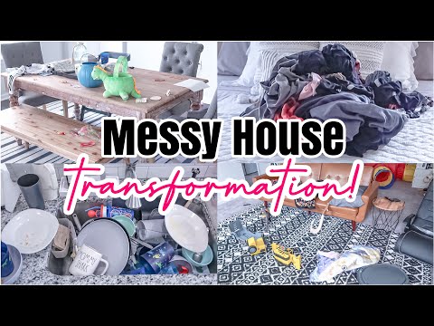 MESSY HOUSE TRANSFORMATION | REAL LIFE MESS | EXTREME CLEANING MOTIVATION