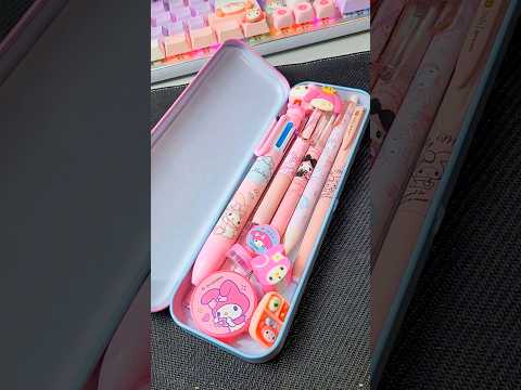 Filling My Pencil Box With My Melody Stationery 🩷🎀 #cute