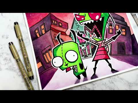 NEW MICRON 10 & 12: Draw Invader Zim with HumbyArt