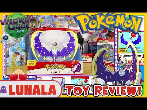 Wicked Cool Toys Lunala Pokemon Toy Review vs Tomy Lunala Comparison WCT Lunala pokemontoys HDES