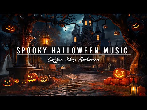 Cozy Autumn Haunted Castle Halloween Ambience with Spooky Halloween Music🎃 Night Halloween for Relax