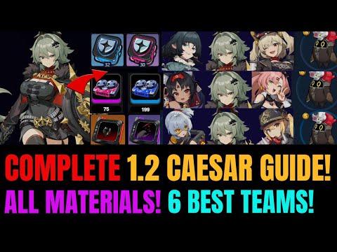 COMPLETE Caesar King Preparation Guide! 1-60 Leveling Materials & TOP 6 Teams!!