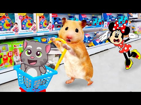 Grocery Shopping!!! Hamster and Tom Go To Grocery Store For The First Time | Life Of Pets HamHam