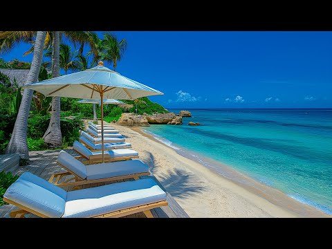 Maldives Beach Space & Vibrant Bossa Nova Jazz - Morning Bossa Nova & Ocean Waves To Lift Spirits