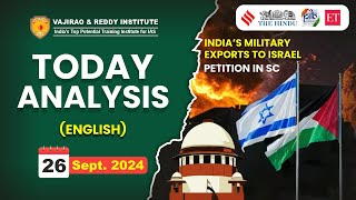 26 September 2024 Current Affairs Today Analysis in English by Vajirao & Reddy IAS Institute