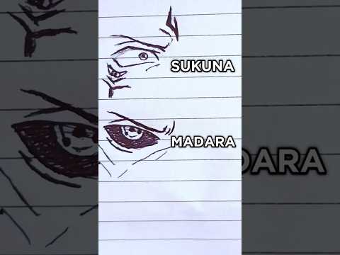 Drawing Sukuna and Madara eyes #shorts #jujutsukaisen #naruto #drawing #sukuna #madara