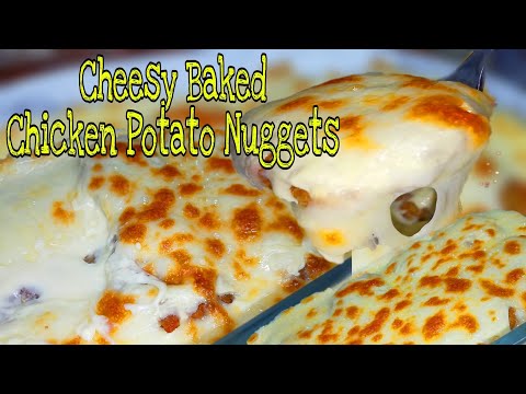 Yummy Cheesy Baked Chicken Potato Nuggets | Cheesy Baked Chicken Potato Nuggets/Fritters/Croquettes