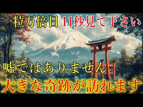 【一粒万倍日】無理してでも11秒見て下さい。大きな奇跡が訪れ、あなたの問題が解決します！願いが叶う開運波動をお受け取り下さい。運気上昇・金運上昇・浄化・厄払い【11月17日(日)大開運祈願】