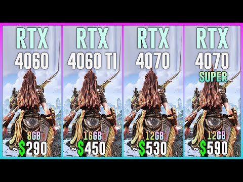 RTX 4060 vs RTX 4060 TI 16GB vs RTX 4070 vs RTX 4070 SUPER - Test in 20 Games