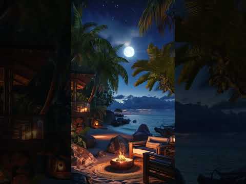 Take a Deep Breath | Relaxing Ocean Waves Sound & Fireplace  #relax #beachsounds