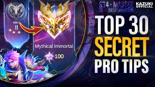 TOP 30 SECRET TIPS & TRICKS THAT ONLY PRO KNOWS IN MLBB