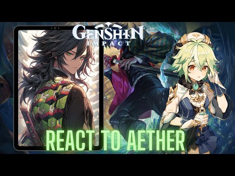 Genshin impact react to Aether as giyuu tomioka | demon slayer | Gacha life 2 | Tanjiro