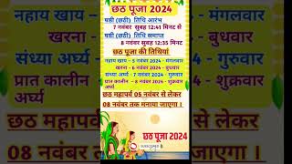 छठ पूजा कब है Chhath Puja 2024 Date Time Shubh Muhurat | Chath Pooja Kab Hai |  #shorts #chhathpuja