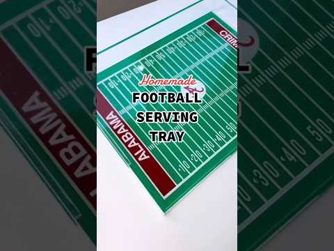 How To Make A DIY Football Field Serving Tray For Football Season Using A Cricut 🏈 #shorts #diy