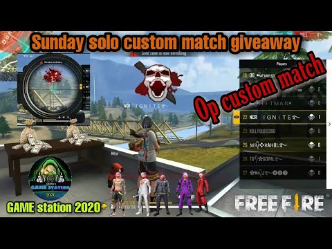 Sunday solo custom match giveaway in free fire