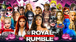 WOMEN'S HALLOWEEN Royal Rumble! Iconic Female Characters + Horror + Villains | WWE 2K24 4K