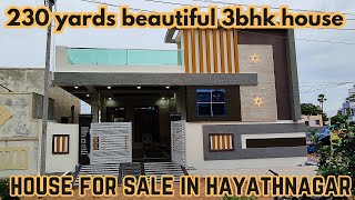 3bhk Independent house for sale in  hayathnagar hyderabad -230 square yards