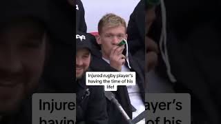 Injured Rugby Player's Having the Time of his Life!