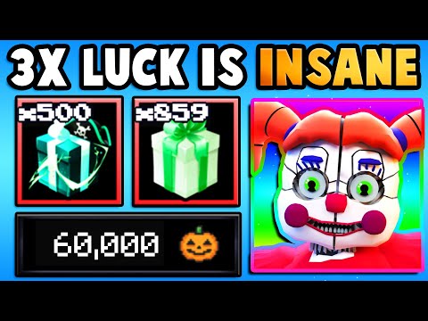 I Opened 1300+ PRESENTS WITH 3X LUCK! *CRAZY PULLS* (Five Nights TD)