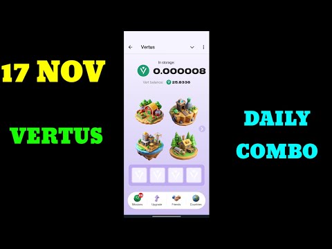 Vertus Combo Cards Today 17 November ⭐️Vertus Daily Combo⭐️Vertus Combo Cards⭐️Vertus Comb