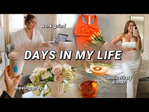 DAYS IN MY LIFE | work grind, moving prep 📦, anniversary dinner, & croatia haul | morgan yates vlog