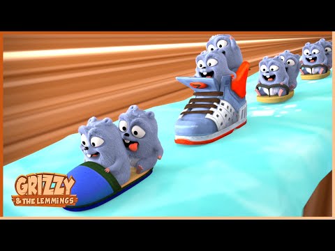 🛝❄️ Icy Slide 🛝❄️  Grizzy & the lemmings | 25' Compilation | 🐻🐹 Cartoon for Kids