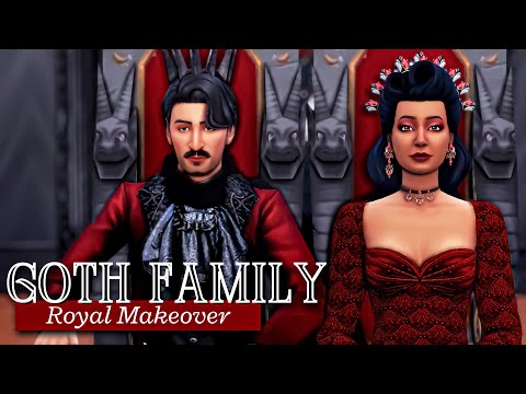 Turning The Goth Family Into Royalty👑🖤 | The Sims 4: Townies Makeover