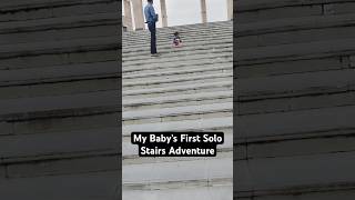 Wait till the end😂🤣|laddu ka 1st solo stairs adventure#shorts#viral_video #parenting#cute #milestone