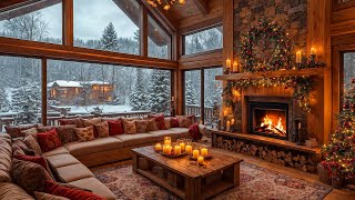 Winter Cozy Christmas Ambience 🎁 Christmas Jazz Music 2025 🎄 Jazz Relaxing Music & Fireplace Sounds