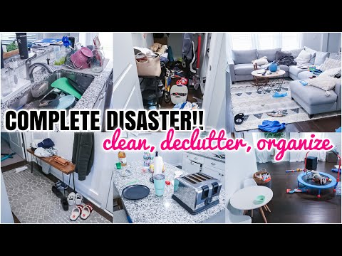 MESSY CLEAN DECLUTTER AND ORGANIZE | COMPLETE DISASTER CLEANING | REAL LIFE MESS