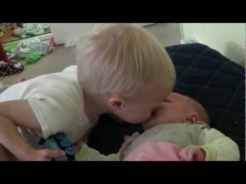 Baby Micah Giving Sister Ruby a Kiss